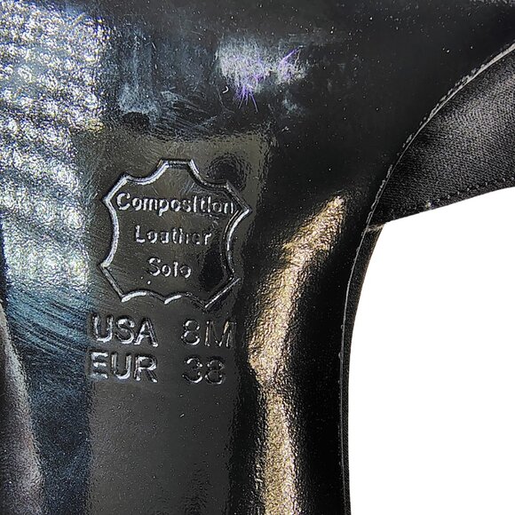 Nina New York Black Satin Rhinestone Ankle Strap Heels Size 8M - Picture 7 of 8